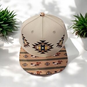 Beige and Tan Patterned Cap